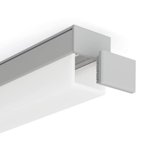 Grauer Profilabschluss für LED-Profilleisten